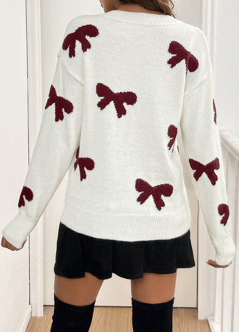 Молочный демисезонный пуловер пуловер SHEIN