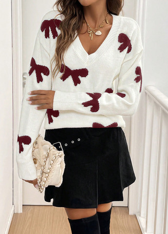 Молочный демисезонный пуловер пуловер SHEIN