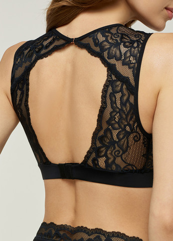 Чорний топ бюстгальтер Marc & André з кісточками поліамід