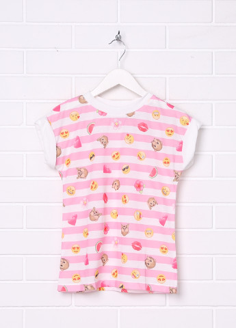 Розовая летняя футболка с коротким рукавом YD