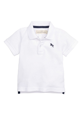 Белая детская футболка-поло для мальчика H&M однотонная