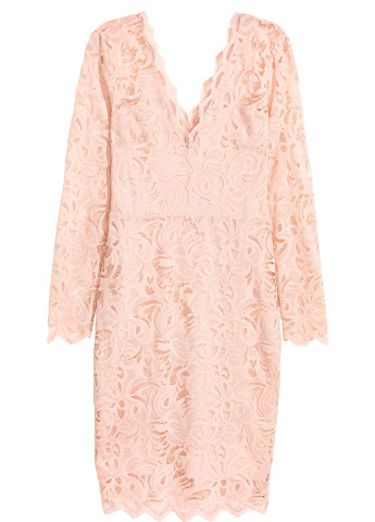 Світло-рожева коктейльна сукня футляр H&M однотонна