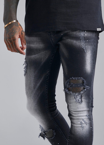 Темно-серые демисезонные скинни джинсы Boohoo