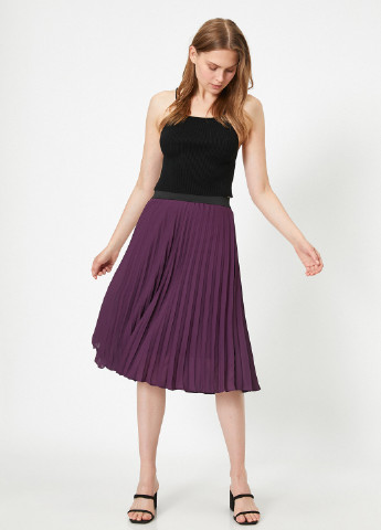 Фиолетовая кэжуал однотонная юбка KOTON плиссе