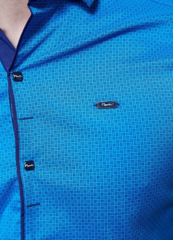 Синяя рубашка с логотипом Fashion Republic