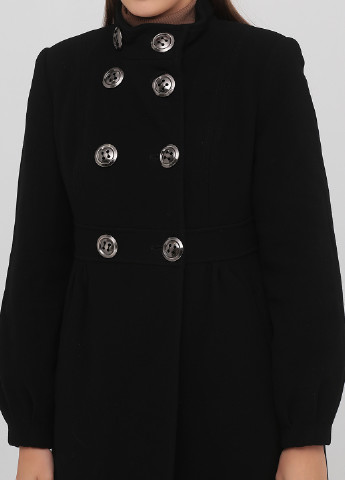 Черное демисезонное Пальто двубортное Nina Vladi