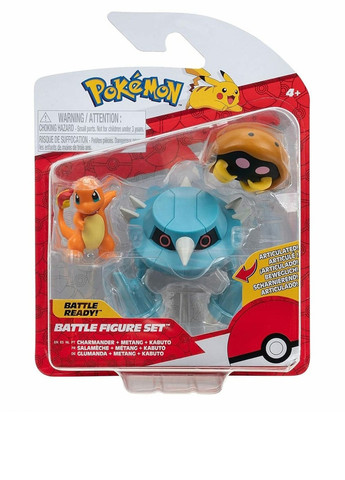 Набір ігрових фігурок Кабуто, Чармандер, Метанг (3 пр.) Pokemon (264657625)