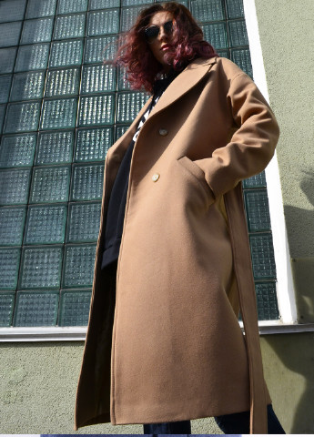 Песочное демисезонное Женское пальто оверсайз оверсайз Luxik