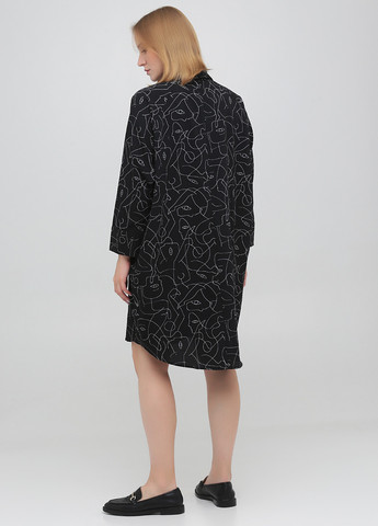 Черное кэжуал платье рубашка Monki с рисунком