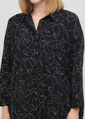Черное кэжуал платье рубашка Monki с рисунком