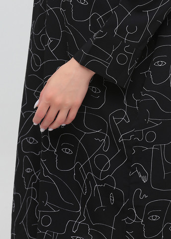 Черное кэжуал платье рубашка Monki с рисунком