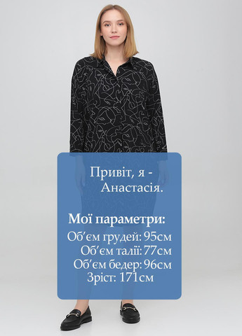 Черное кэжуал платье рубашка Monki с рисунком