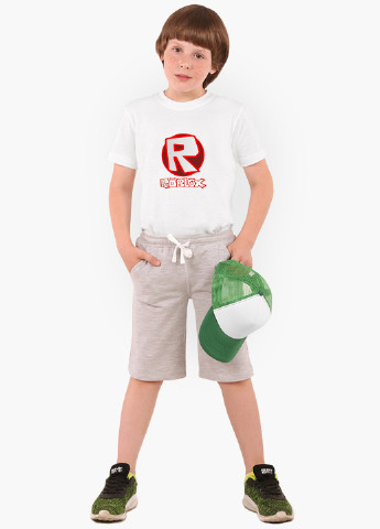 Белая демисезонная футболка детская роблокс (roblox)(9224-1708) MobiPrint