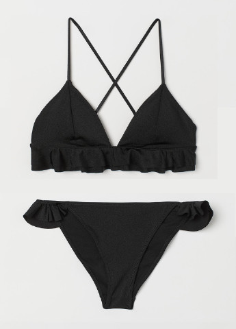 Черный летний купальник (лиф, трусики) бикини H&M