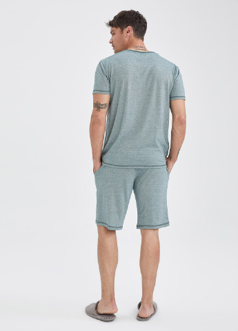 Темно-бірюзовий літній комплект(шорти, футболка) DeFacto