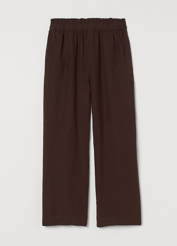 Темно-коричневые кэжуал летние прямые брюки H&M