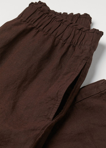 Темно-коричневые кэжуал летние прямые брюки H&M