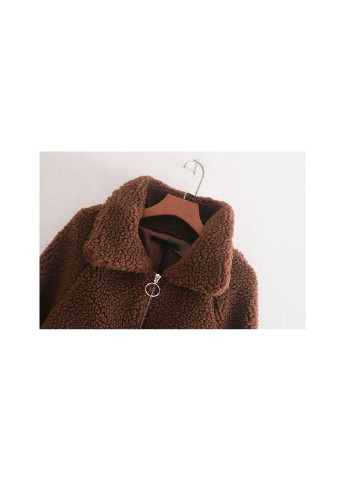 Коричневая демисезонная куртка женская из искусственного меха bear, коричневый Berni Fashion 55582