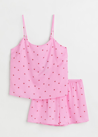 Рожева всесезон піжама (топ, шорти) топ + шорти H&M