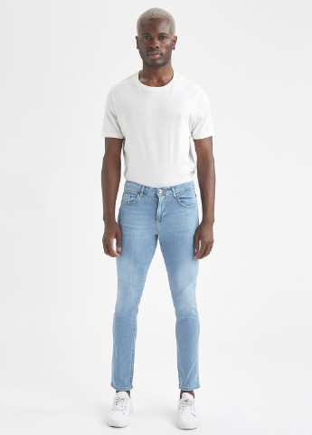 Голубые демисезонные укороченные, зауженные джинсы DeFacto