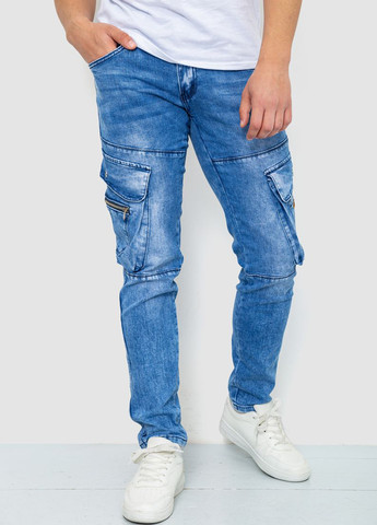 Светло-синие демисезонные карго, зауженные джинсы Ager