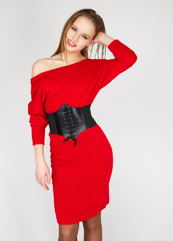 Красное кэжуал платье короткое BENONI однотонное