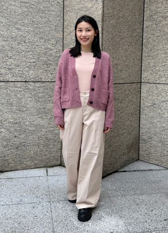 Розовый демисезонный кардиган Uniqlo