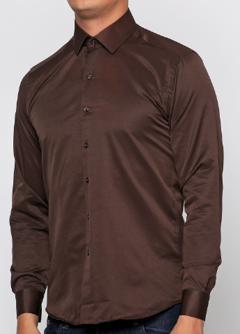 Шоколадная кэжуал рубашка Franco Cassel
