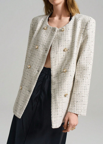 Молочное демисезонное Пальто однобортное SHEIN