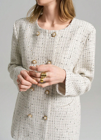 Молочное демисезонное Пальто однобортное SHEIN