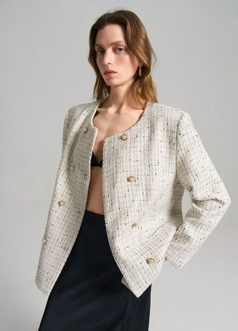 Молочное демисезонное Пальто однобортное SHEIN