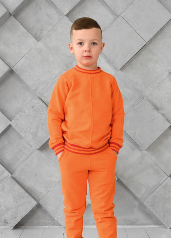 Оранжевый демисезонный хлопковый спортивный костюм ZM