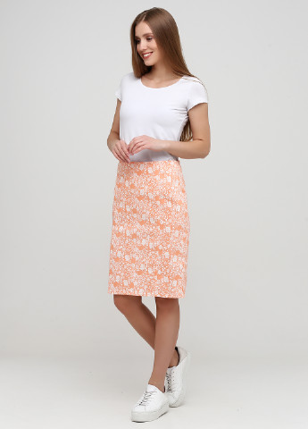 Персиковая кэжуал цветочной расцветки юбка Vovk карандаш