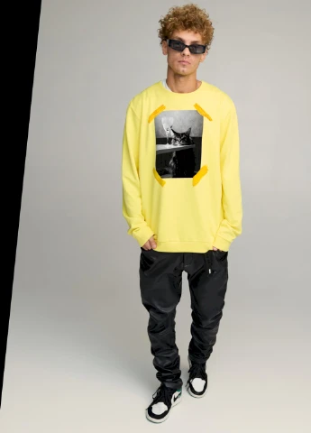Жовтий свитшот мужской oversize /no flis/ YAPPI малюнок (254557488)