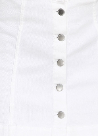 Белая джинсовая однотонная юбка H&M а-силуэта (трапеция)