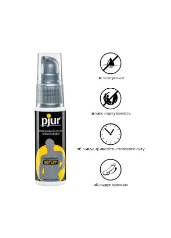 Пролонгирующий гель Superhero Serum 20 мл, создает невидимую пленку снижающую чувствительность Pjur (255169306)