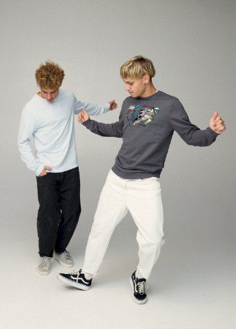 Темно-сірий світшот чоловічий basic /no flis/ YAPPI (252258891)