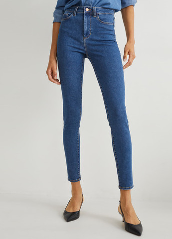 Синие демисезонные джеггинсы C&A