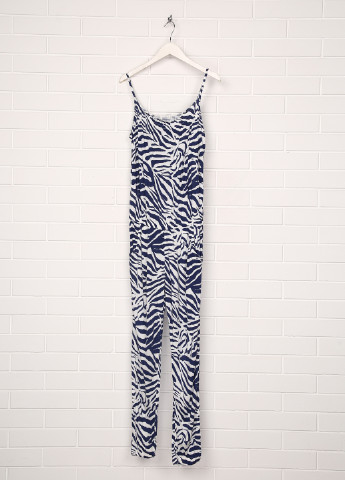 Комбинезон H&M комбинезон-брюки зебра синий кэжуал вискоза