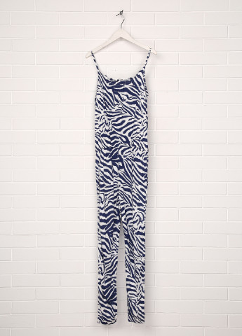 Комбінезон H&M комбінезон-брюки зебра синій кежуал віскоза