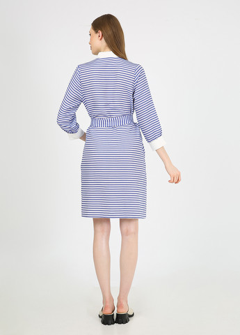 Синее кэжуал платье рубашка Casalini в полоску