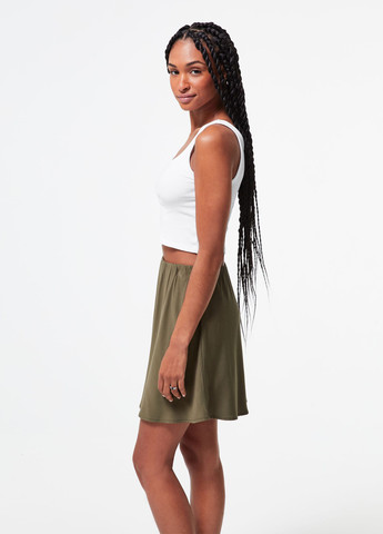 Оливковая (хаки) кэжуал однотонная юбка Jennyfer