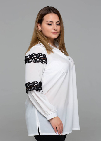 Біла літня ошатна блуза з мереживом андреа біла Tatiana