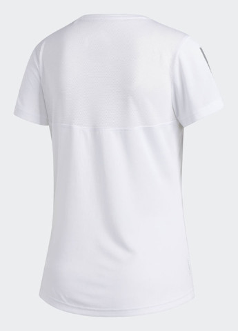 Белоснежная летняя футболка с коротким рукавом adidas