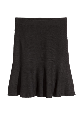 Черная кэжуал однотонная юбка H&M годе