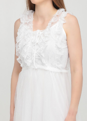 Белое коктейльное платье в стиле ампир No Brand однотонное