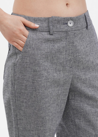 Серые кэжуал демисезонные прямые брюки Comma
