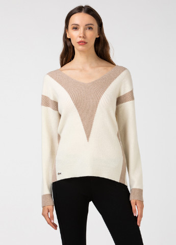 Молочный зимний пуловер пуловер Lacoste