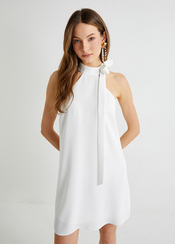 Белое кэжуал платье а-силуэт KOTON однотонное