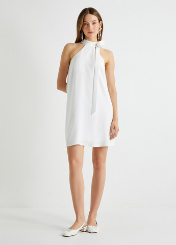 Белое кэжуал платье а-силуэт KOTON однотонное